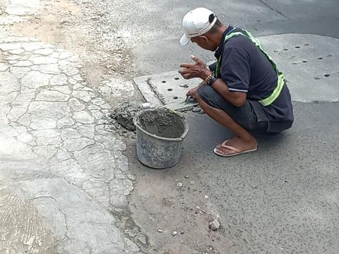 Perbaikan sumur resapan di Jl Karang Tengah, Lebak Bulus, Jaksel. (Dok Jaya Beton)