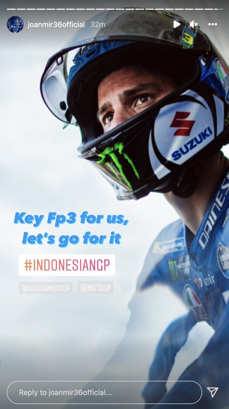 Rider MotoGP melakukan sesi latihan bebas dan berupaya keras menaklukan Sirkuit Mandalika.