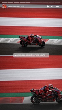 Rider MotoGP melakukan sesi latihan bebas dan berupaya keras menaklukan Sirkuit Mandalika.