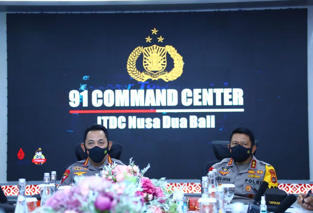 Kapolri Jenderal Listyo Sigit Prabowo tinjau kesiapan 91 Command Center di Bali