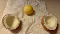 Antara kebetulan dan terlalu berhati-hati, orang ini berhasil mengupas telur dengan sempurna. Bagian kuningnya benar-benar mulus tanpa hancur atau tercampur putihnya sedikitpun. Foto: Reddit