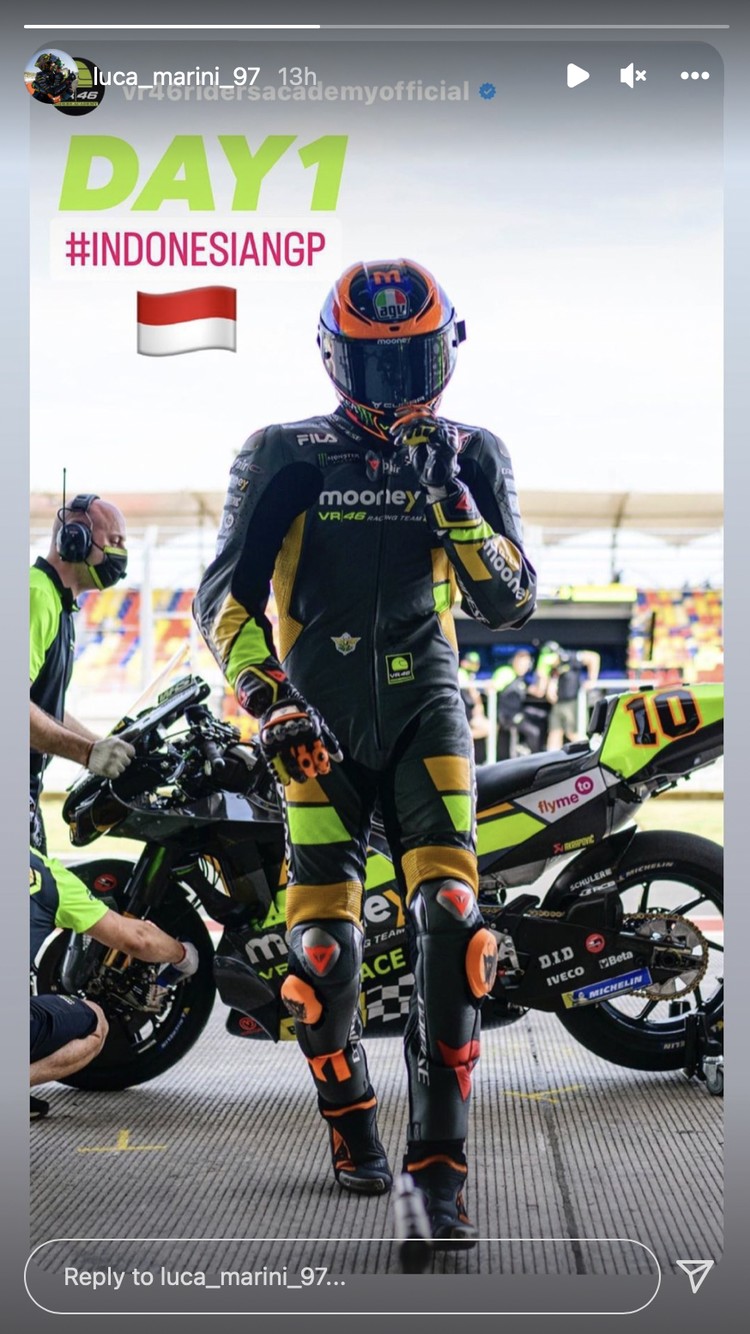 Rider MotoGP melakukan sesi latihan bebas dan berupaya keras menaklukan Sirkuit Mandalika.