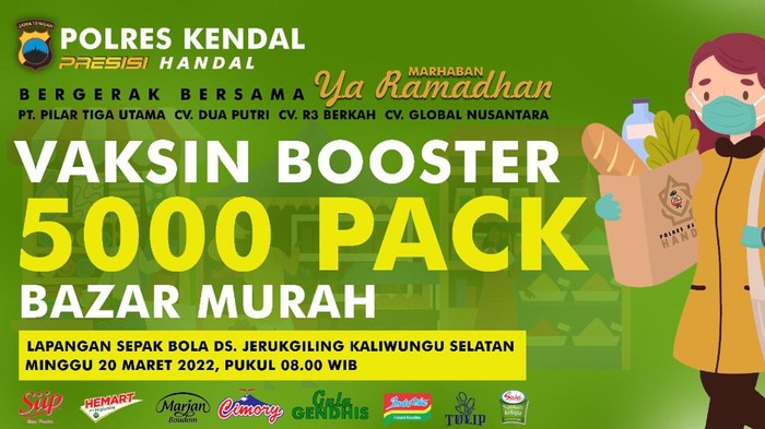Sentra vaksinasi dipadukan pasar sembako murah di Kendal.