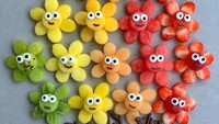 Selain menggunakan buah, Sine juga sering membuat kreasi sayuran. Lagi-lagi hal ini dilakukan agar anaknya mau makan sayuran. Bentuknya tidak kalah unik.  Foto: Instagram @foodbites