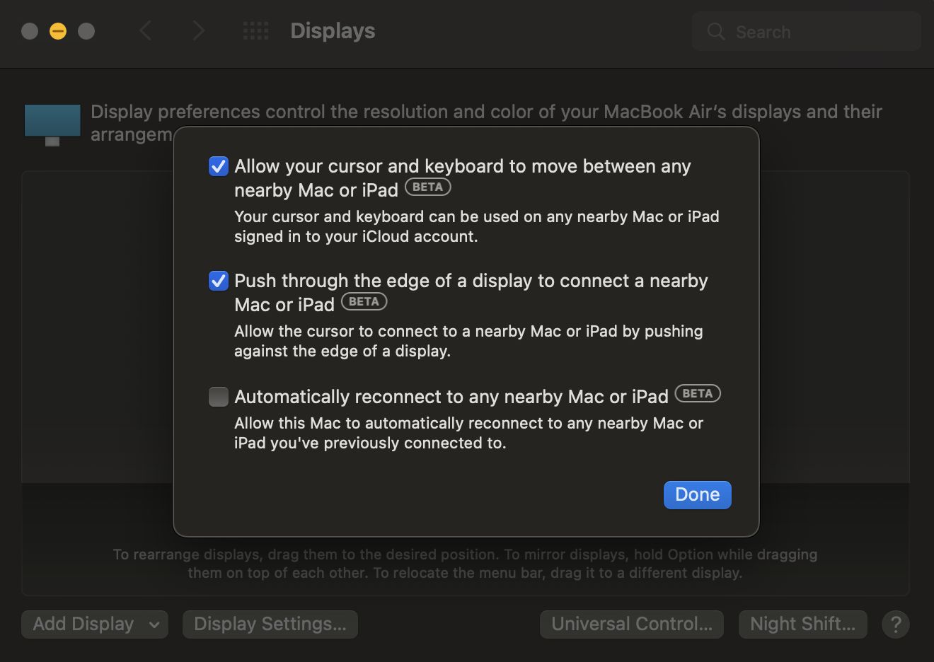 Universal Control Mac dan iPad