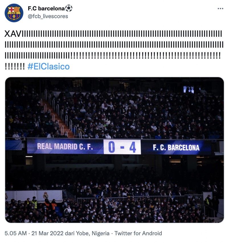 Meme Real Madrid babak belur oleh Barcelona.