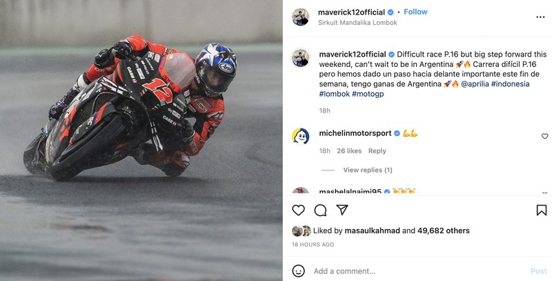 Pebalap MotoGP terima kasih
