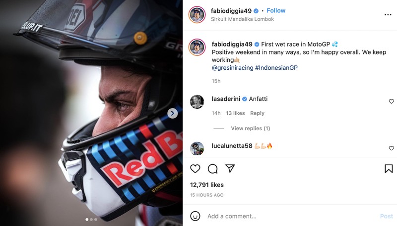 Pebalap MotoGP terima kasih