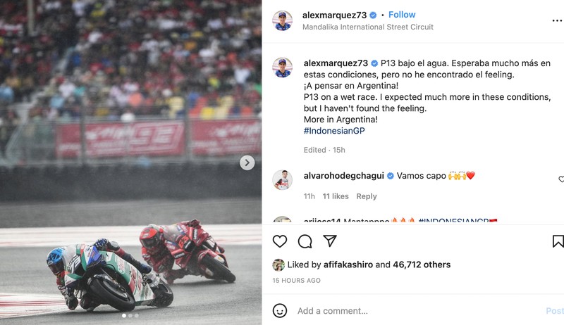Pebalap MotoGP terima kasih