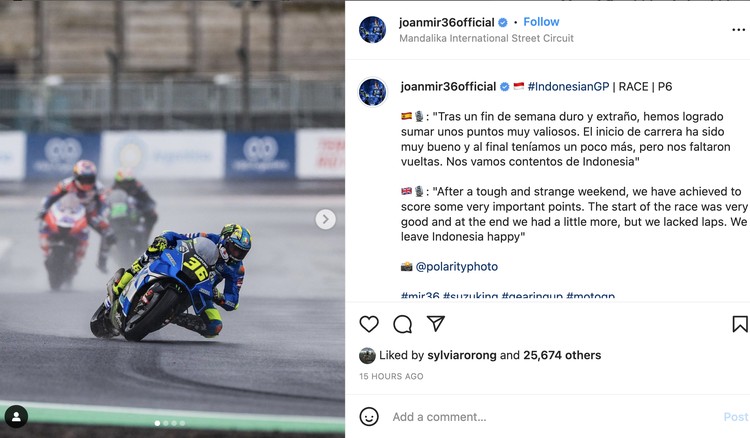 Pebalap MotoGP terima kasih Pebalap MotoGP terima kasih