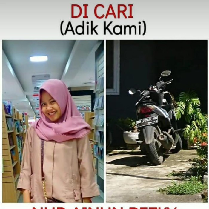 Ainun Rezky, warga Kota Makassar yang dikabarkan hilang.