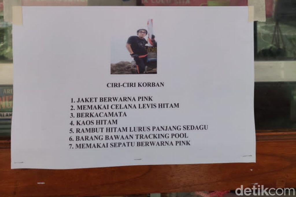 Ciri-ciri pendaki yang hilang di Gunung Arjuno