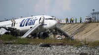 Pada 1 September 2018, pesawat milik Utair mengalami insiden di Rusia. Dilaporkan tak ada korban jiwa dalam insiden tersebut. (AP Photo).  