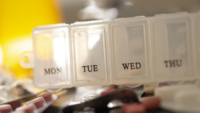 Weekly pill box.