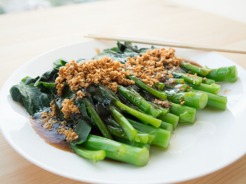 Chinese kale on oyster sauce.