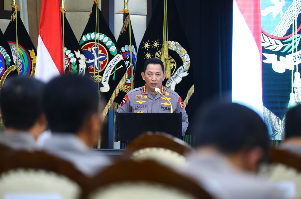 Kapolri Jenderal Listyo Sigit di Rakernis Gabungan Satker Polri