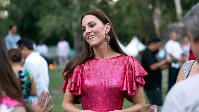 CAHAL PECH, BELIZE - MARCH 21: Catherine, Duchess of Cambridge attends a special reception hosted by the Governor General of Belize in celebration of Her Majesty The Queen’s Platinum Jubilee on March 21, 2022 in Cahal Pech, Belize. The event was held at the Mayan ruins at Cahal Pech, and celebrated the very best of Belizean culture. (Photo by Jane Barlow - Pool/Getty Images)