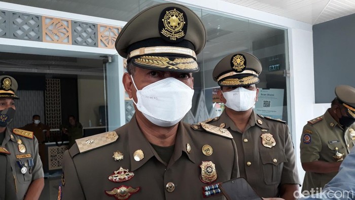 Kepala Satpol PP DIY Noviar Rahmad di Taman Budaya Gunungkidul, Selasa (22/3/2022).