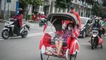 Asyik, Puluhan Becak di Pasar Gede Solo Makin Berwarna
