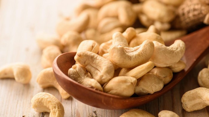 Spicy flavoured nuts. Mix of nuts in jar.