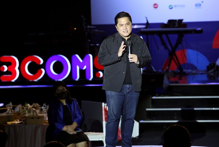 Momen Menteri BUMN Erick Thohir Apresiasi Bawahannya BUMN Corporate Communications and Sustainability Summit (BCOMSS) 21/22 adalah sebuah ajang di dunia Public Relations/Kehumasan dan Program Keberlanjutan bagi perusahaan di lingkungan BUMN.