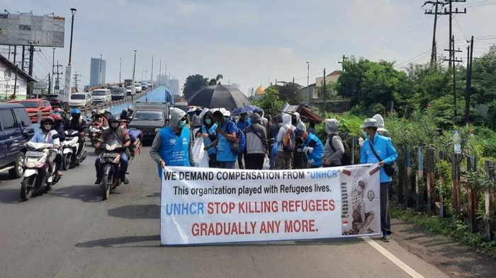 demo pengungsi afganistan di aloha
