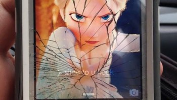 Elza Frozen membekukan layar ponsel. Foto: Boredpanda