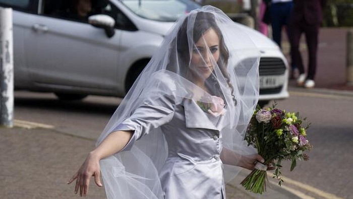 Stella Moris speaks to the media and supporters after cutting a wedding cake following her marriage with WikiLeaks founder Julian Assange in a small wedding service held inside the high-security Belmarsh Prison, in south east London, Wednesday, March 23, 2022. Assange, who is in a legal battle over a decision to extradite him to the U.S. to face spying charges, has been held at Belmarsh Prison since 2019, when he was arrested for skipping bail during a separate legal battle. Before that, he spent seven years inside the Ecuadorian Embassy in London to avoid extradition to Sweden to face allegations of rape and sexual assault. (AP Photo/Matt Dunham)