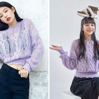 Kekasih G-Dragon itu tampak memakai Frayed Cable Knit Sweater dari Acne Studios saat pemotretan majalah. Sementara Joy memakainya dalam pemotretan brand UGG. Foto: dok W Korea, dok UGG