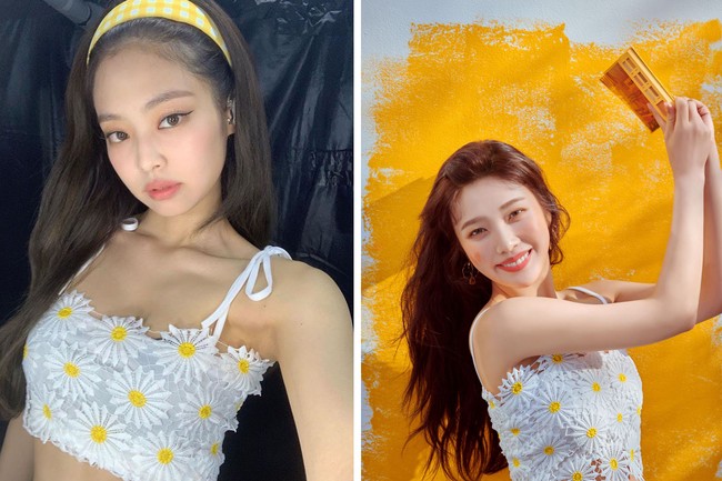 Tak kalah cantik, ini atasan Daisy Crochet Cropped Cami keluaran Forever 21 yang dikenakan Jennie BLACKPINK dan Joy Red Velvet. Keduanya terlihat memesona dalam balutan crop top seharga Rp 344 ribuan. Foto: dok Instagram @jennierubyjane, dok Espoir