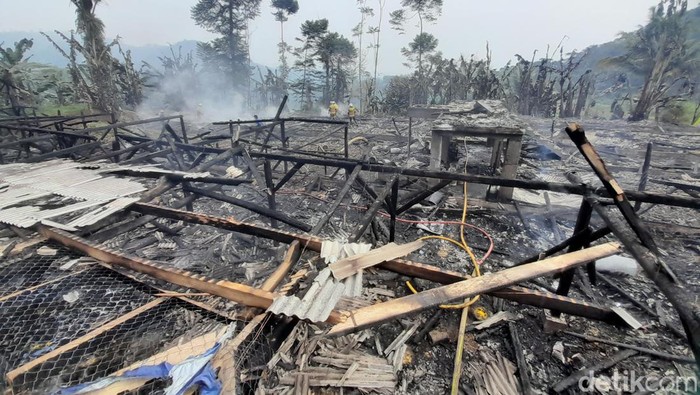 Peternakan ayam terbakar di Sumedang.