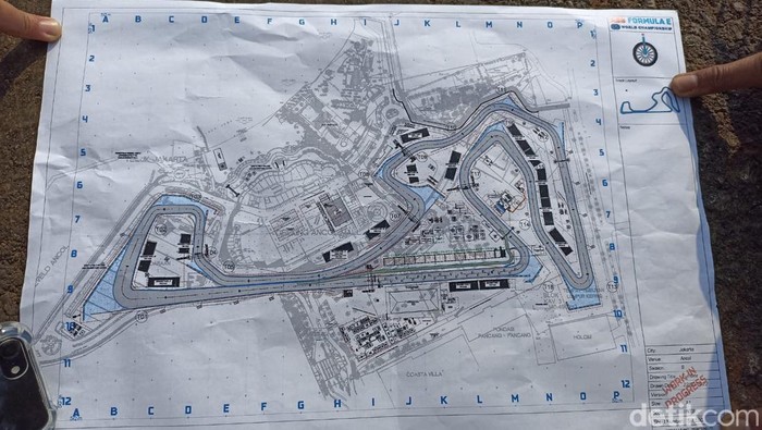 Progres pembangunan sirkuit Formula E Jakarta.