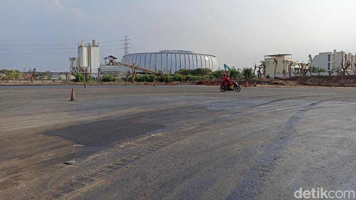 Progres pembangunan sirkuit Formula E Jakarta.