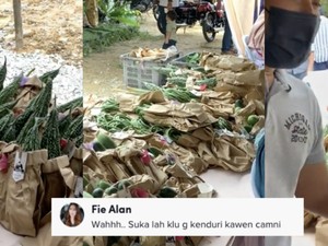 Unik! Mempelai Ini Bagikan Suvenir Pernikahan Isi Mentimun hingga Pare