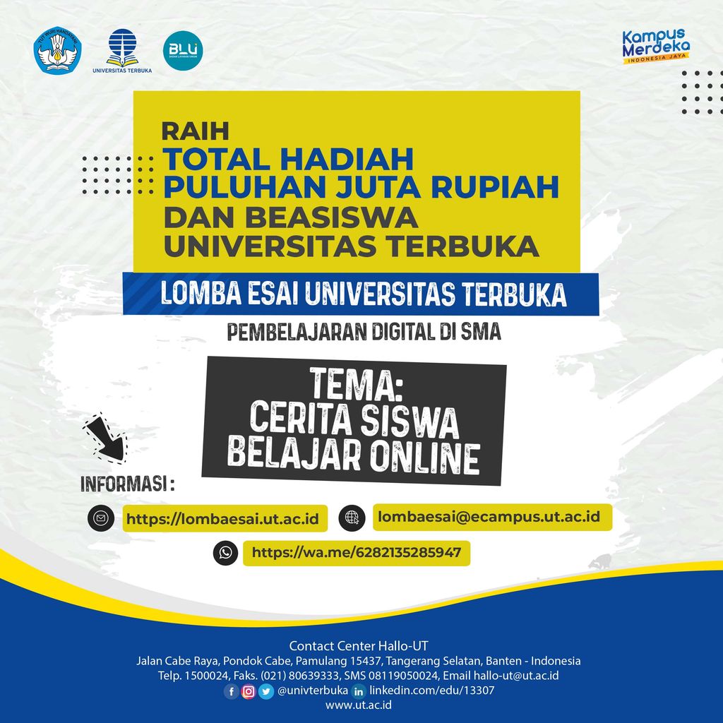 UT Gelar Lomba Esai, Berhadiah Total Puluhan Juta Rupiah