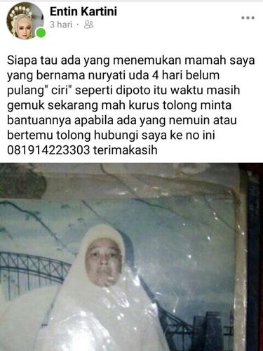 Aipda Asep Komara, anggota Polres Kabupaten Bogor menyelamatkan nenek yang tersesat dari Cianjur ke Bogor, Jawa Barat, tengah malam.