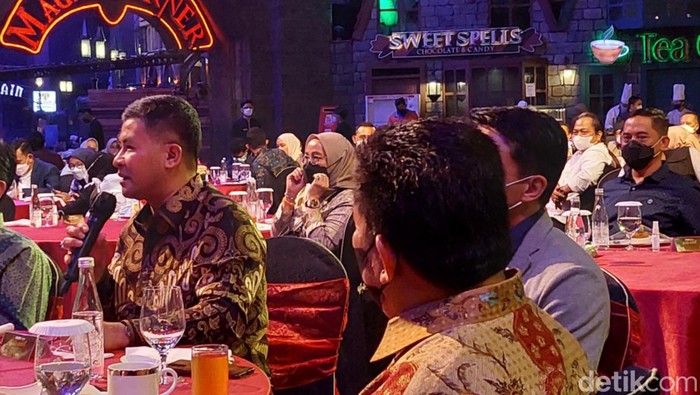Erwan Setiawan saat menghadiri peluncuran detikJabar di Trans Studio Bandung, Sabtu (23/3/2022)