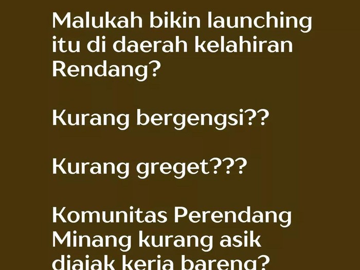 Kata Masyarakat Minang Soal Rendang Goes to Europe