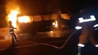 Bus Terbakar di Cikarang Tol Japek, Lalu Lintas Padat