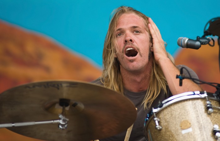 LONDON, ENGLAND - JULY 02:  Taylor Hawkins performs live with his band 'Taylor Hawkins and the Coattail Riders' on the Main Stage during the Wireless Festival in Hyde Park on July 2, 2010 in London, England.  (Photo by Ian Gavan/Getty Images)