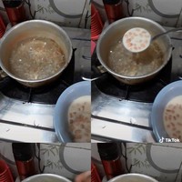 Niatnya ingin membuat peyek kacang. Tapi karena masaknya nggak pakai minyak, melainkan pakai air, maka jadilah bubur kacang. Kamu mau coba? Foto: Facebook/Khoirul Anam
