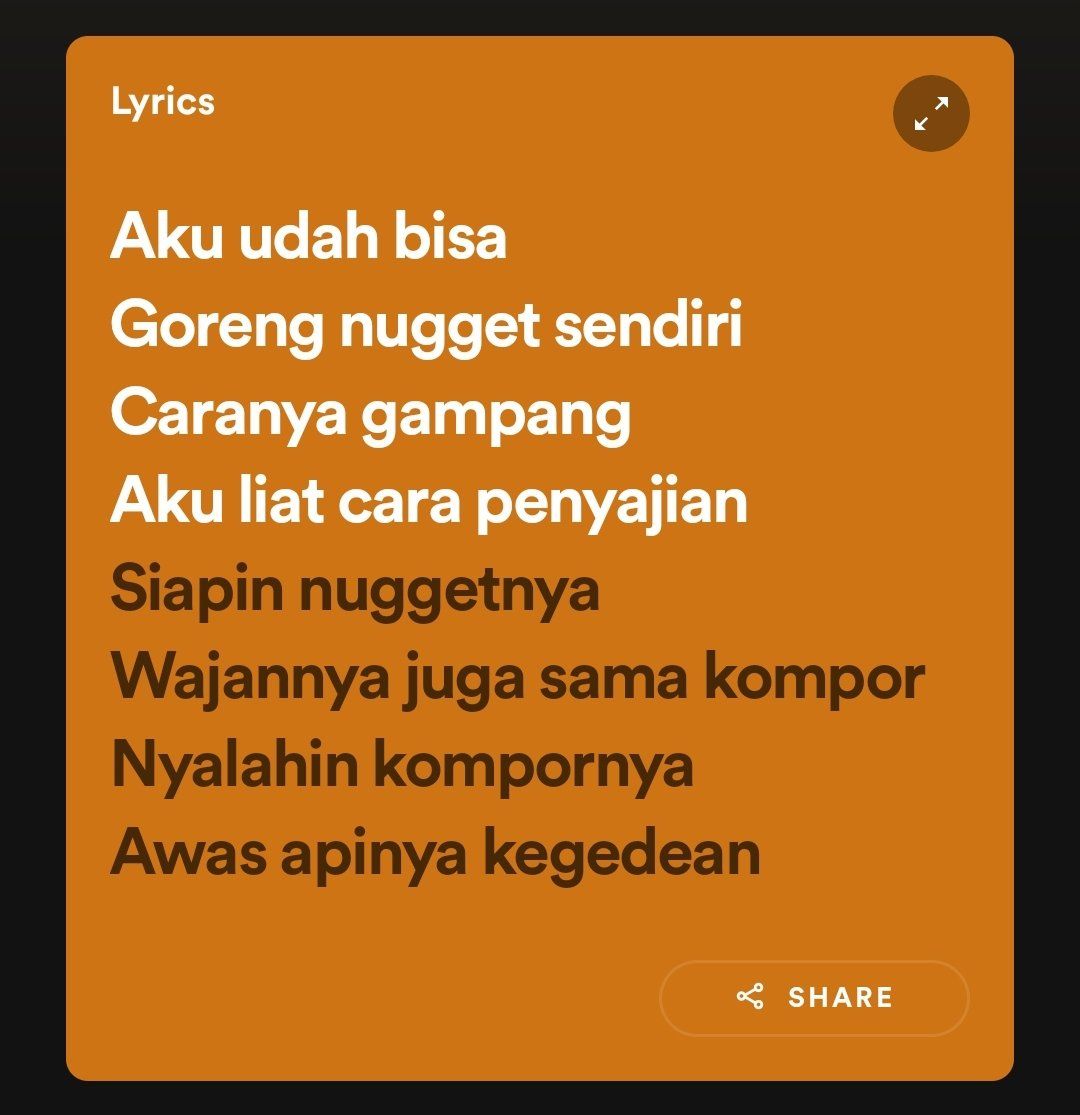 Lagu tentang tutorial goreng nugget