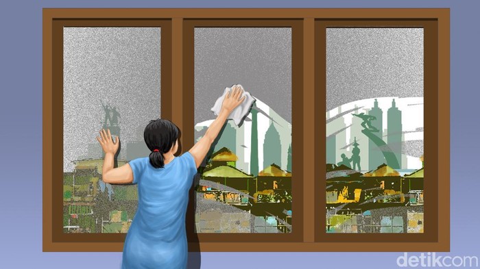 Ilustrasi debu batu bara yang mencemari lingkungan hidup warga Marunda, Jakarta Utara.