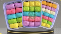 Pancake Durian Jakarta tawarkan pancake warna-warni isi daging buah durian yang legit manis karena memakai Durian Ucok, Medan. tersedia paket isi 10, 15, dan 21. Harganya mulai dari Rp 100 ribu untuk 3 boks pancake durian. Foto: pancakedurianjakarta