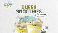 Pencita duren bisa memuaskan dahaga dengan duren smoothies buatan Musim Duren yang ada di Tangerang Selatan ini. Harganya mulai dari Rp 20 ribu sudah dapat puding duren dengan daging buah duren sebagai toppingnya. Foto: id.musimduren