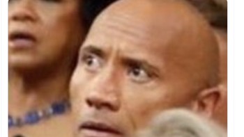 Ekspresi The Rock tak luput dari bahasan netizen. Foto: Twitter