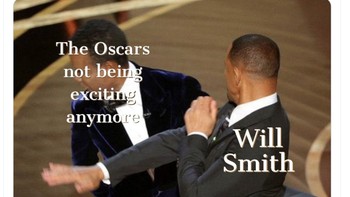 Netizen ini berpendapat tamparan Will Smith membuat perhelatan Oscar jadi lebih menarik. Foto: Twitter