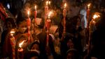 Semringah Pawai Obor Jelang Ramadan di Jakarta