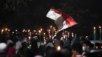 Pawai obor tersebut dalam rangka menyambut bulan suci Ramadhan 1443 Hijriah.  