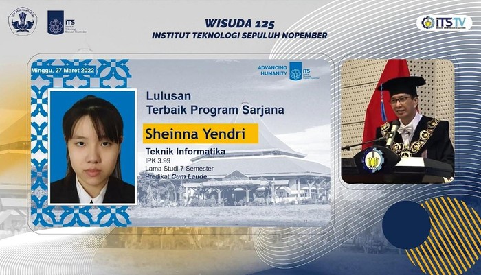 Sheinna lulusan terbaik ITS IPK 3,99 7 semester